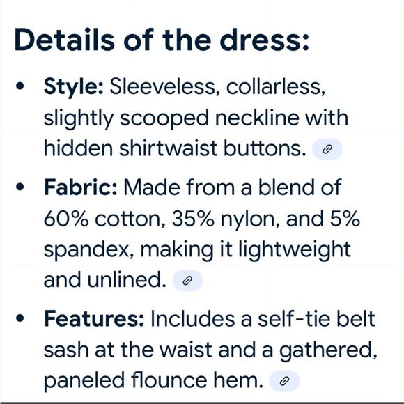 NEW VINEYARD VINES Blue Striped Tank Dress With Waist Tie Sleeveless Cotton Sz 6 - Picture 8 of 8